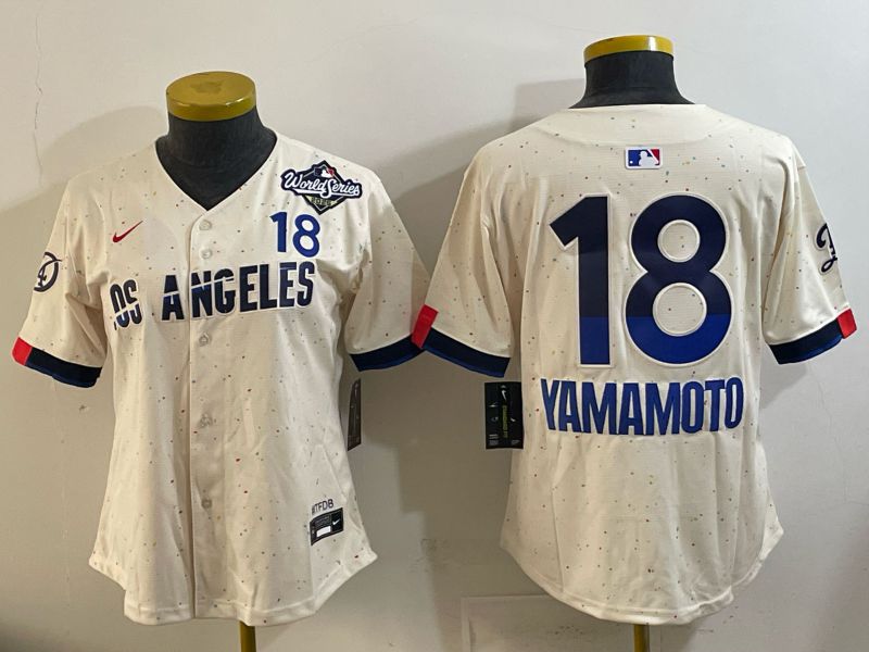 Women Los Angeles Dodgers #18 Yamamoto Cream 2026 Nike Game MLB Jersey 002->women mlb jersey->Women Jersey